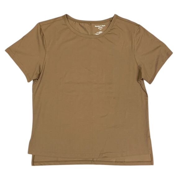 Member's Mark Tops - Member's Mark Women's Active Tee, Boatneck, Relaxed Fit with Side Slit - Brown